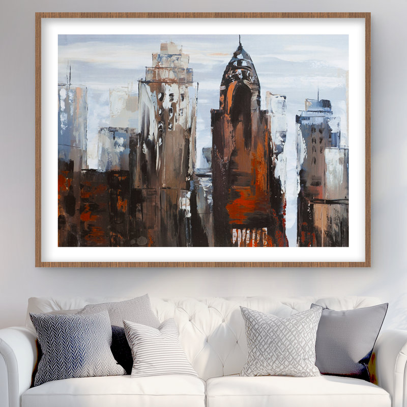 Jour gris dans la ville - reproduction mat contemporaine encadrée