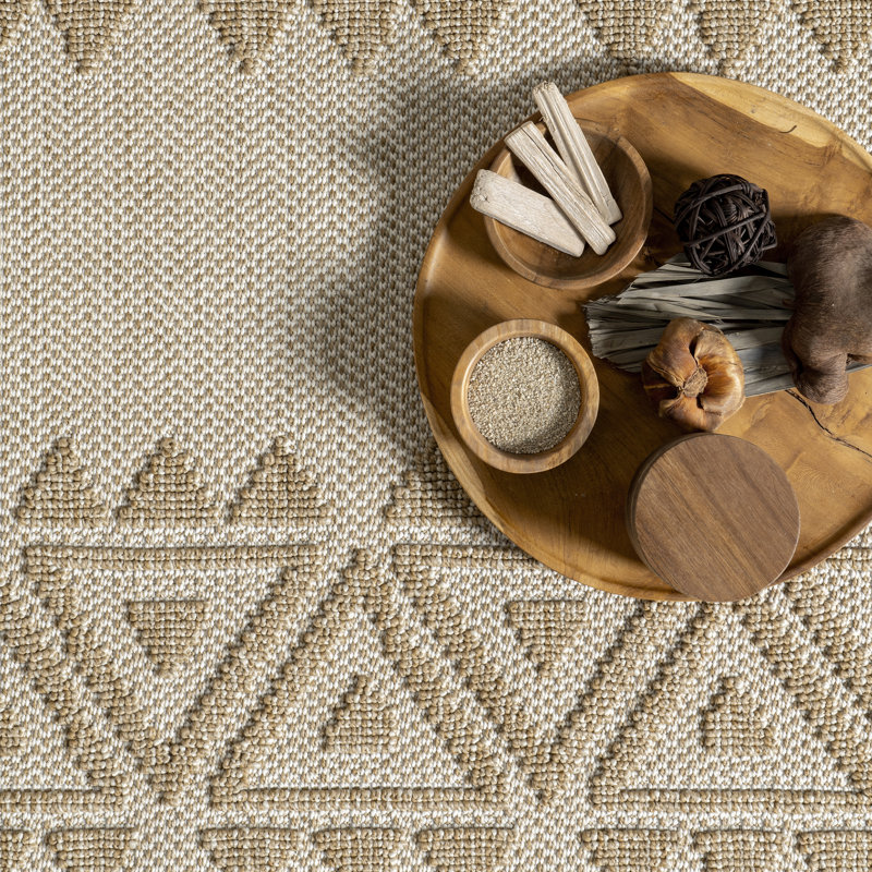 Tapis intérieur / extérieur Lorri Tribal, Rectangle 5 pi 3 po x 7 pi 7 po