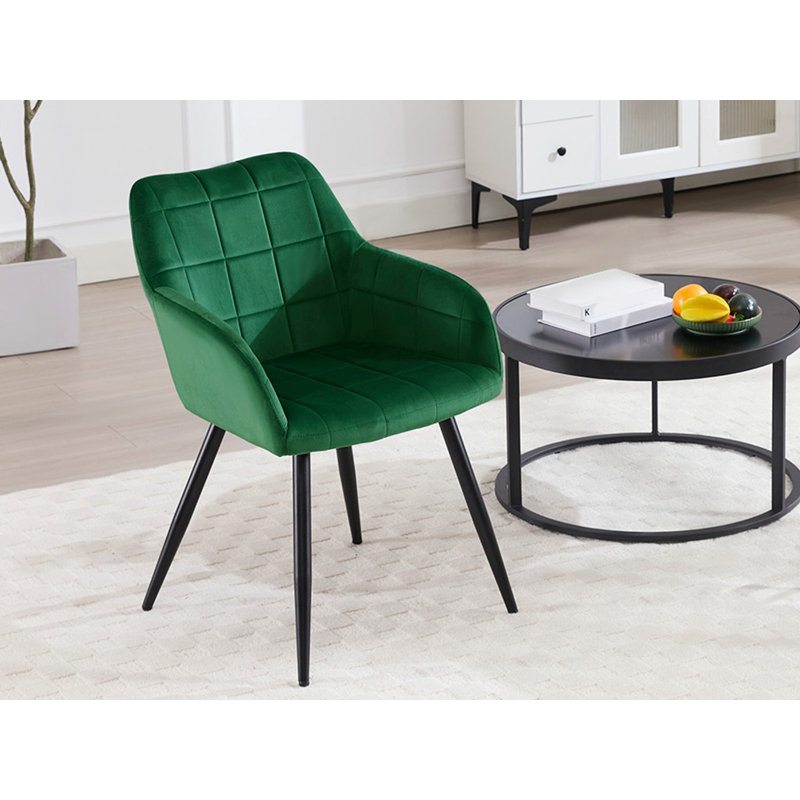 Palumbo Upholstered Dining Chair, Green, Black, 1