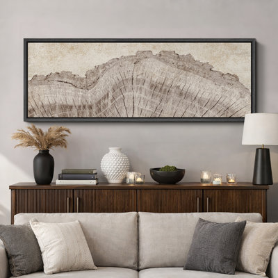 «Tree Rings in Neutral Tones», art moderne très grand, art mural