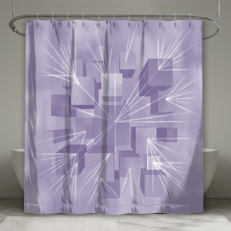 Rideaux de douche flottants extra longs, L 70 po x H 93 po, Mauve clair / blanc