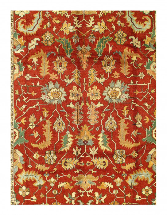 Wool Oriental Area Rug in Red/Beige