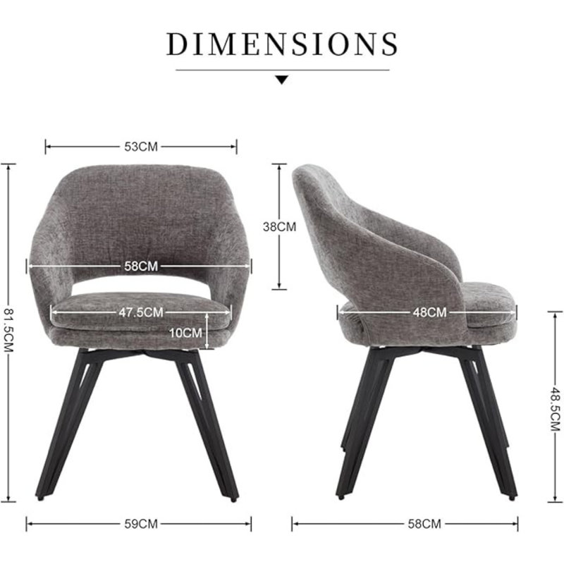 47.5cm H Upholstered Metal Accent, Grey