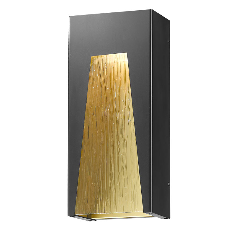 Robstown Aluminium LED Wall Light, Black Gold, Chisel