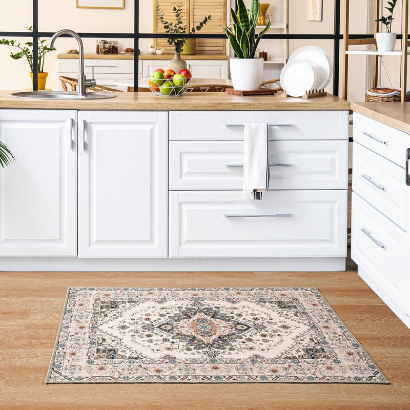 Groner Area Rugs Machine Washable Boho Rug For Living Room Bedroom, Rectangle 2' x 3'
