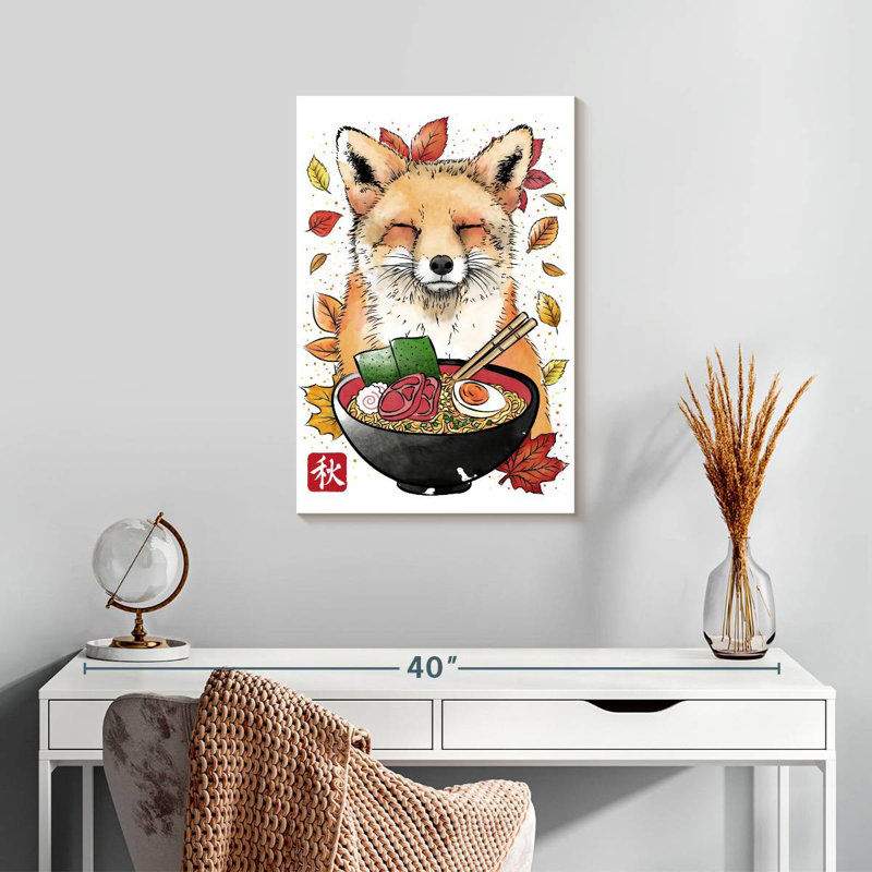 Brampt Fox Leaves And Ramen, 24" H x 16" W
