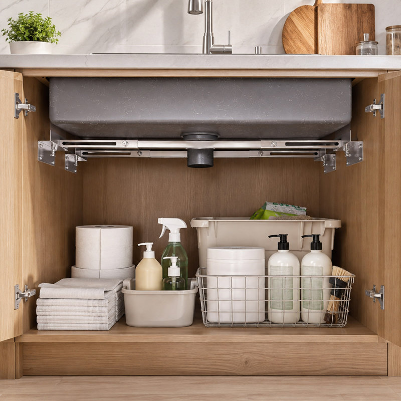 Ensemble de support de support de lavabo réglable en acier inoxydable