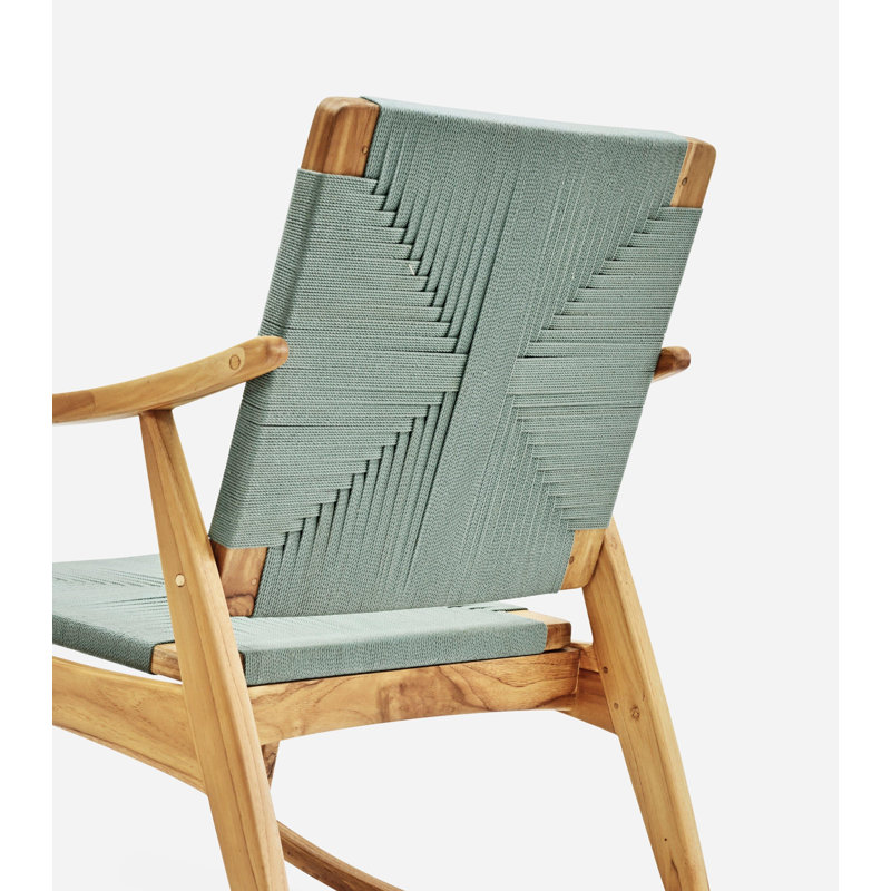 Chaise berçante Izapa, Teck transparent, Cordon tressé naturel / spa naturel