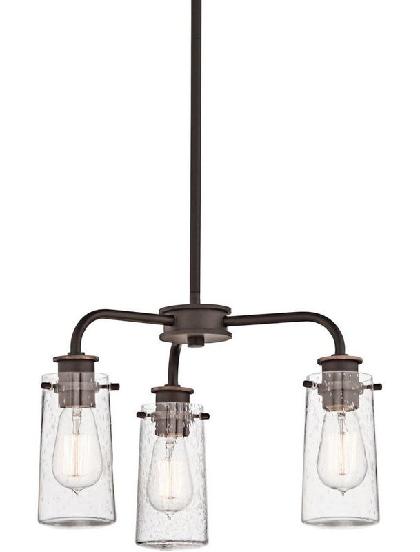 Braelyn 11.25" Olde Bronze Mini Chandelier with Clear Seeded Glass
