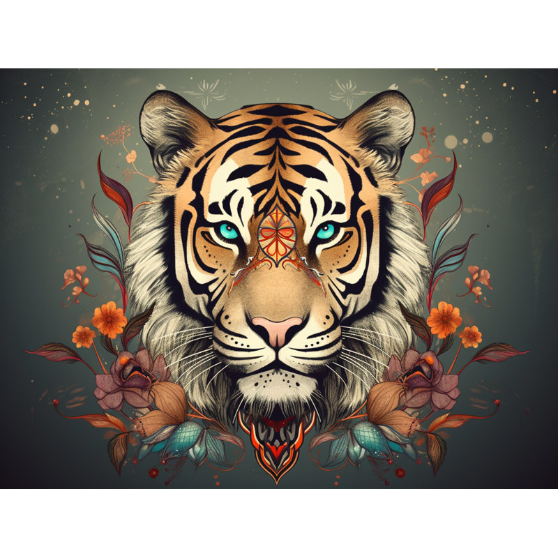 Rideaux de fenêtre Tiger, voilage 2 animaux, L 20 po x L 54 po
