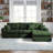 Compression Sectionals Corduroy L Shaped Modern Chaise Sofa For Home