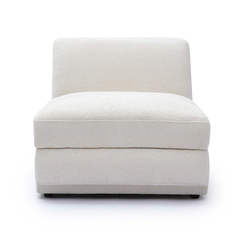 Frome Cream Chenille Modular Armless Chair
