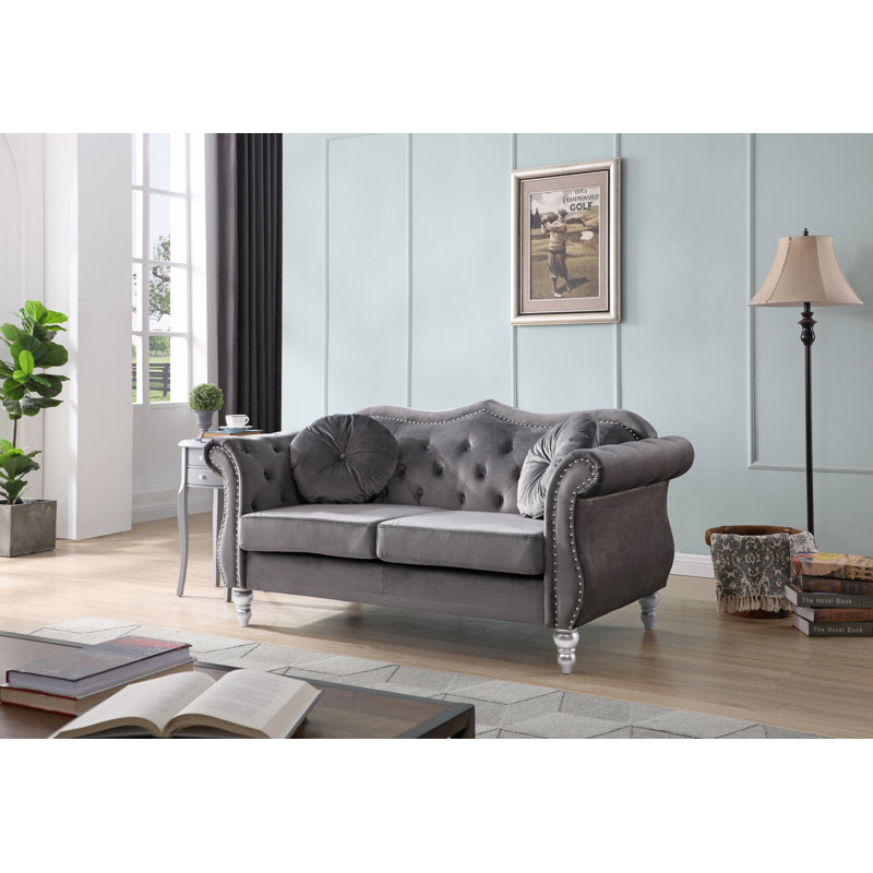 Clouser 67'' Velvet Loveseat, Gray
