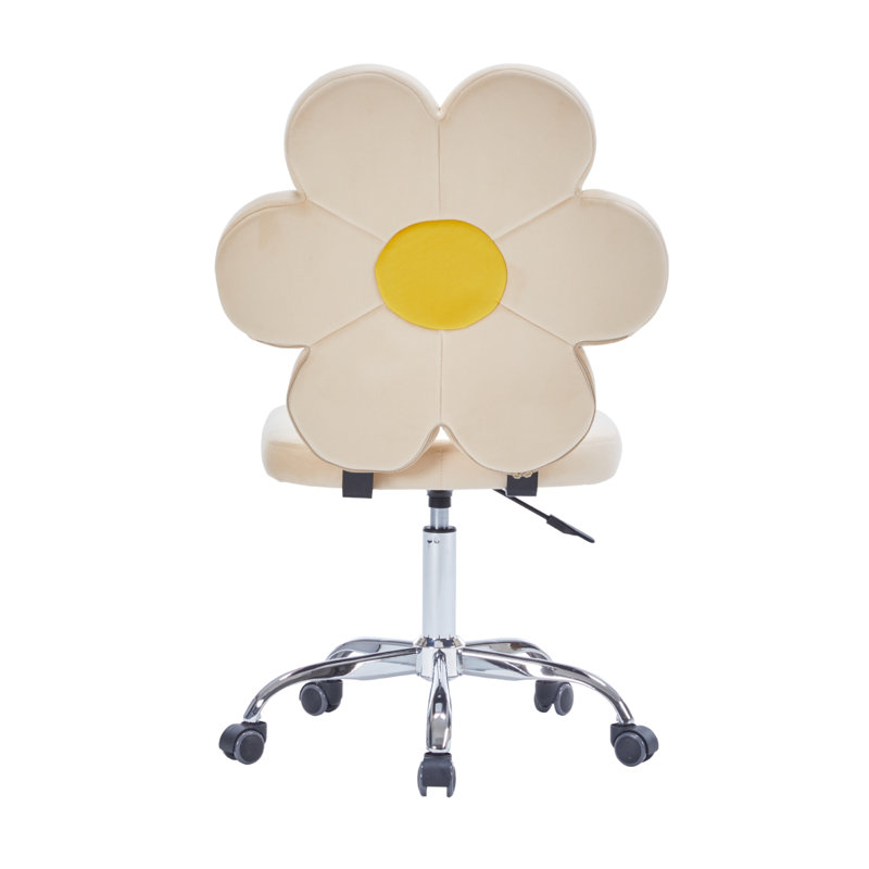 Fauteuil de coiffeuse pivotant avec roues et mousse de polyuréthane confortable Impressions Vanity Daisy, dossier Daisy Flower