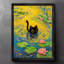 Reproduction d'art encadré noir de style rétro Monet nénuphar-467633278