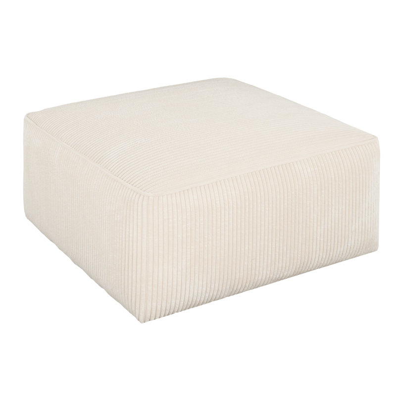 Carré en velours côtelé beige rembourré, avec système de ressorts ensachés pour le luxe, l 30,6 x P 16,24 H construit pour une utilisation à long terme dans les maisons,