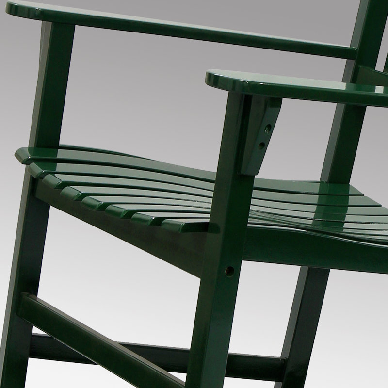 Chaise berçante d'extérieur en acajou Boulder, Vert forêt