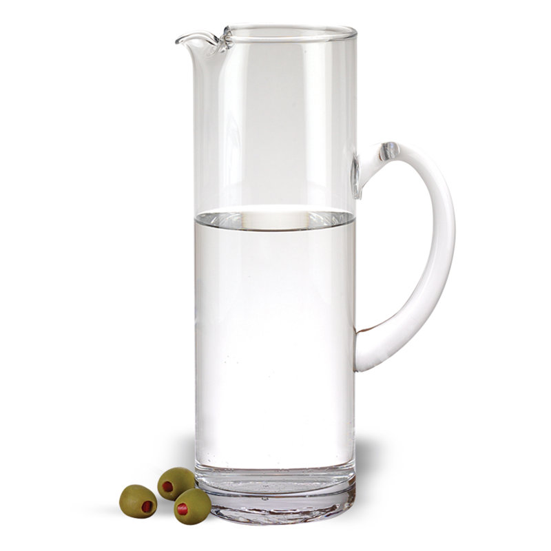 Pichet en verre transparent sans plomb soufflé, H 11,75 po x l 3,5 po x P 3,5 po