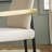 Aleric Modern Curved Wood and Black Metal Upholstered Dining Chair-1191487331