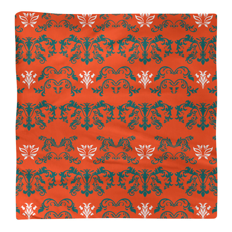 Serviette de football Miami, l 10 po x L 10 po, Orange / vert / blanc, polyester