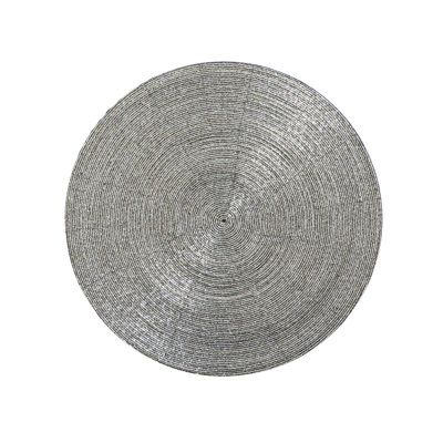 Napperon en verre perlé argenté, ensemble de 4