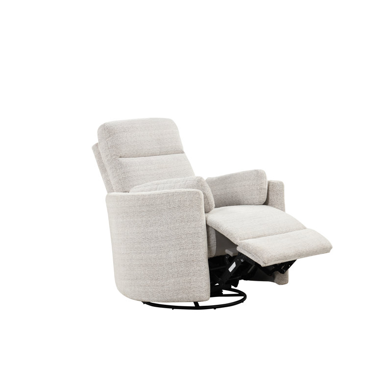 Eleyana Recliner, Vanilla Polyester Fabric Textured