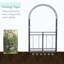 Portail en métal de 206 cm avec système de verrouillage, motifs cœurs pour fêtes et mariages, gris jardin