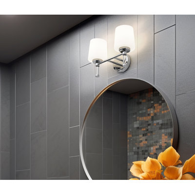 Meuble-lavabo 2 lumières Henri 14 po Chrome