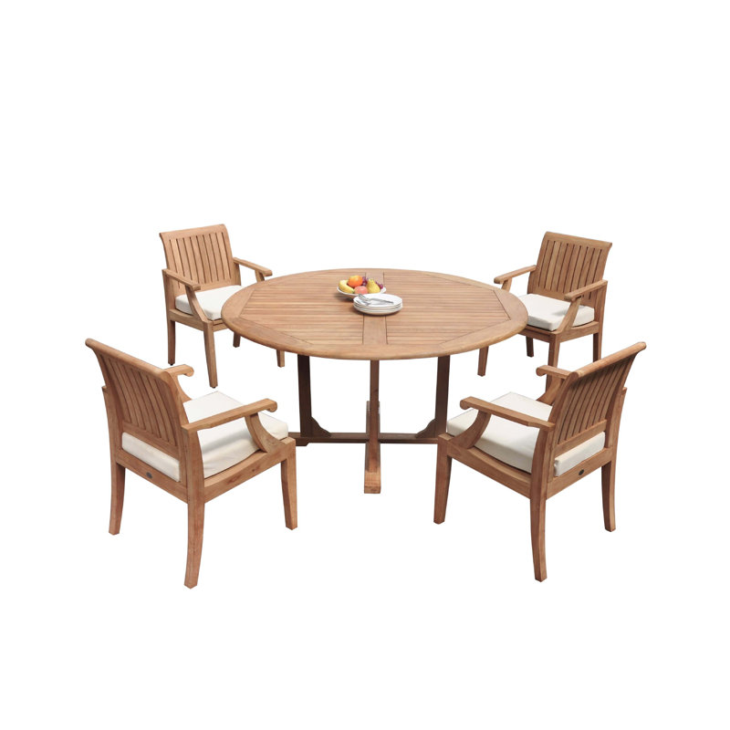 Muir Outdoor 4 - Piece Teak Dining Set, 4