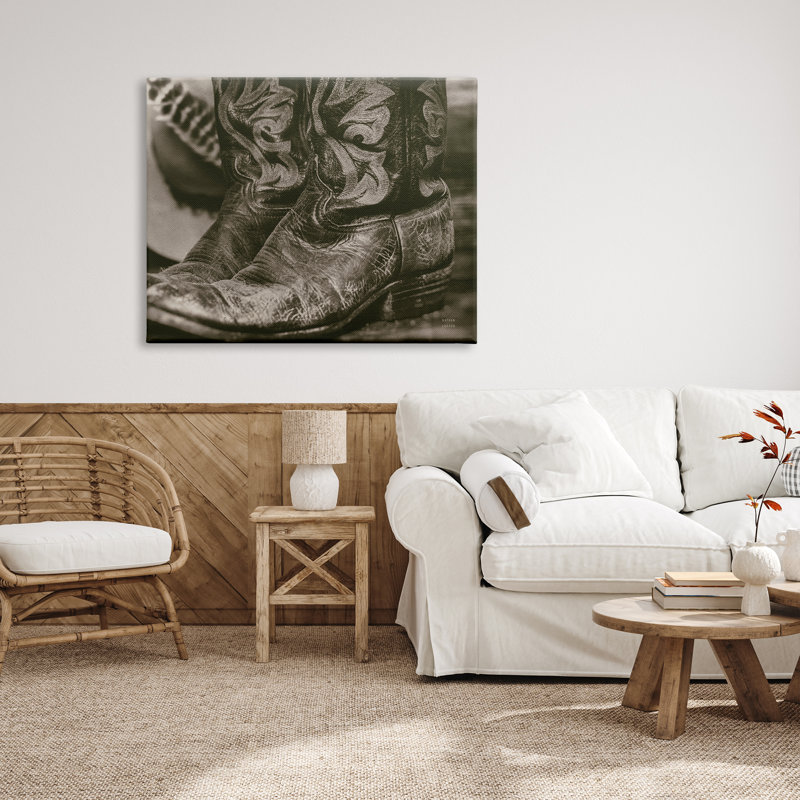 «Stupell Industries Cowboy bottes», reproduction d'art sur toile par Nathan Larson, H 36 po x l 48 po x P 1,5 po