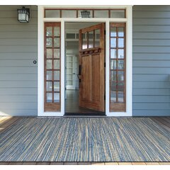 Front Porch Rug 27.5x43.3inch Blue and White Striped Outdoor Rug