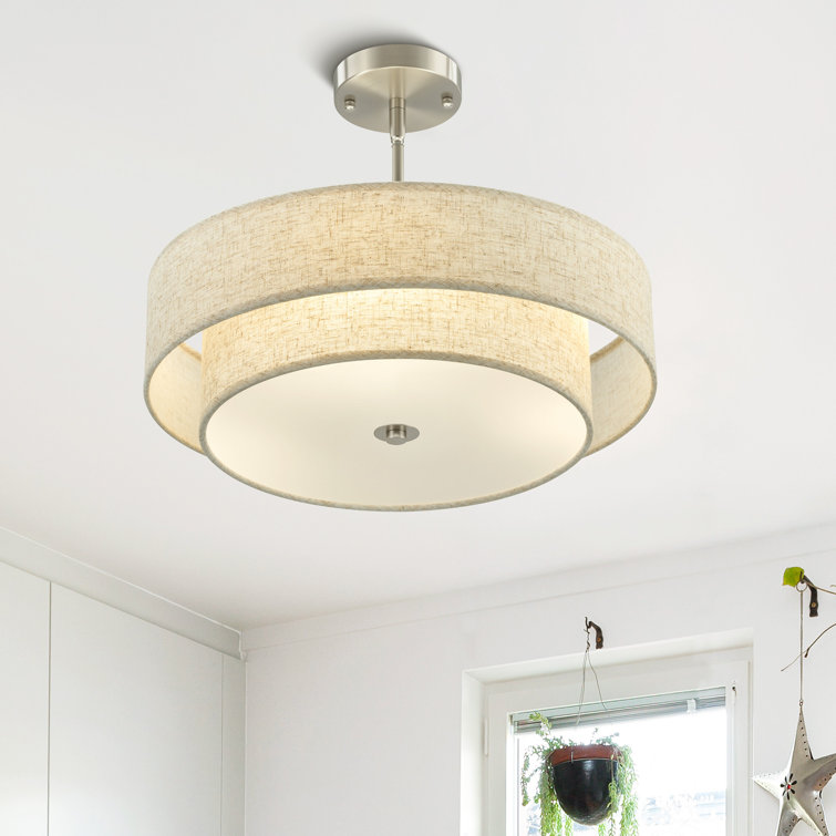 Maskell 4-Light Fabric Semi Flush Mount Ceiling Light Chandelier