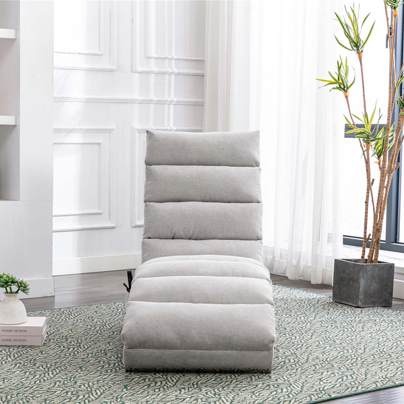 Chaise longue en lin, Gris clair