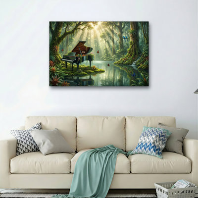 Ensemble de 1 tableau sur toile « Piano en forêt »