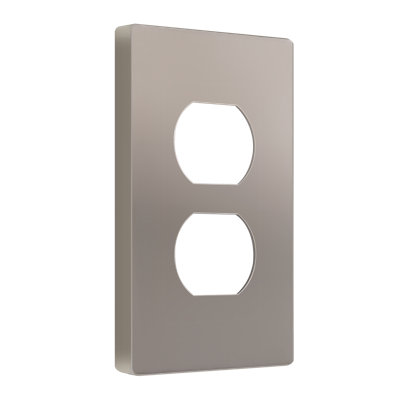 ENERLITES screwless wall plates - Duplex, Nickel