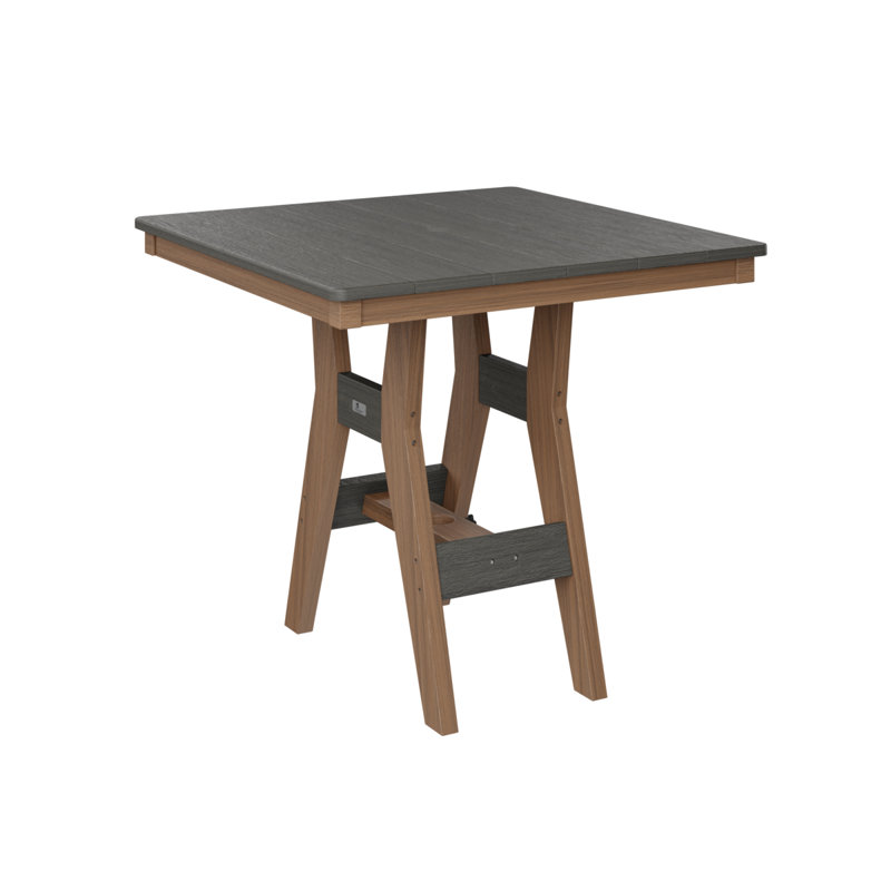 Harbor Outdoor Square Dining Table, Antique Mahogany, 30.37" H x 33" W x 33" D, Coastal Gray