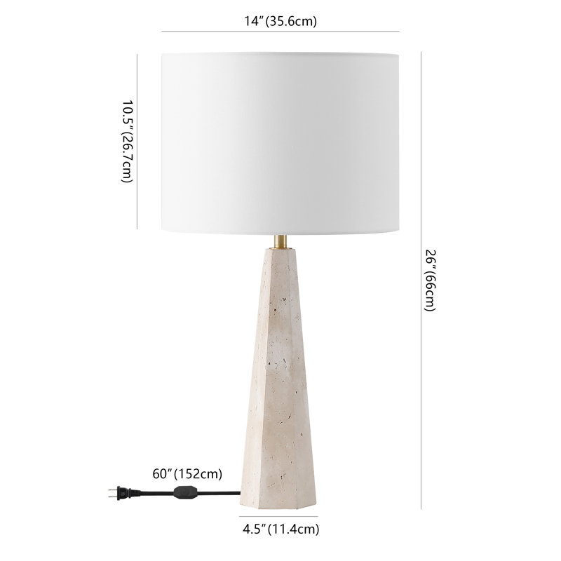 Gabryanna Standard Table Lamp, Travertine