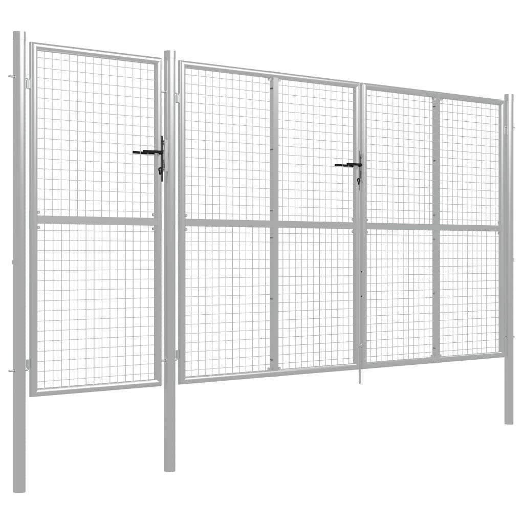 Adiel 200cm H x 400cm W Silver Metal Gate