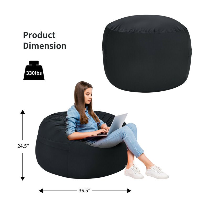 Fauteuil à billes et méridienne standard en microfibre, Microfibre noire