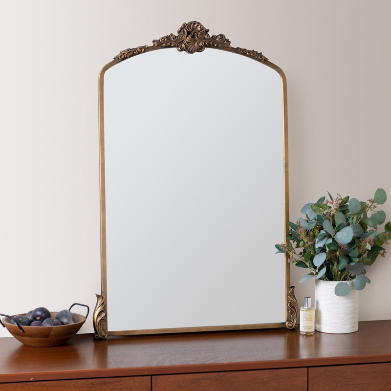 Adeline Arch Metal Mirror, 39" x 37.75", Antique Bronze