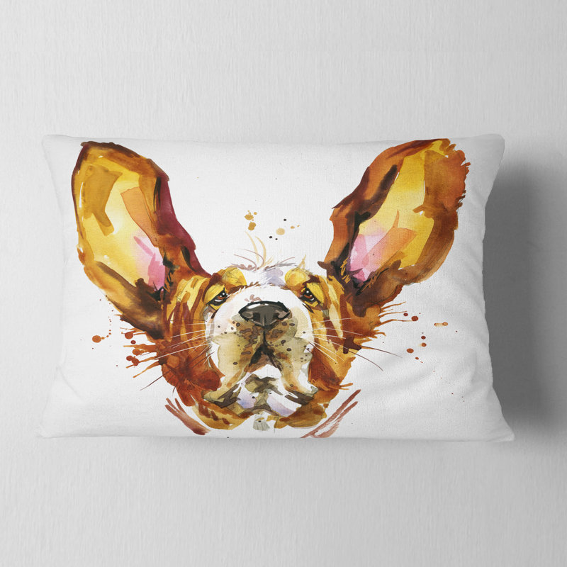Coussin rigolo à imprimé animal brun