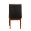 Ensemble de 2 chaises d'appoint en tissu synthétique Gilsea, cuir synthétique brun et finition brune
