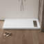 Base de douche blanche 60 po x 32 po avec ensemble de drain et couvercle de drain inclus, bac de douche antidérapant, emplacement du drain droit-91964489