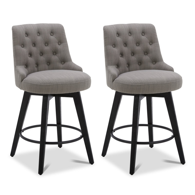 Tabouret pivotant Arjean, Gris silex, Tabouret de comptoir (siège d'une hauteur de 26 p