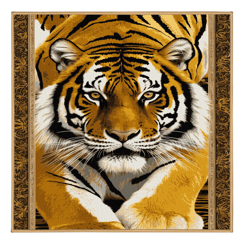  Tapis lavable Golden Tiger Big Cats, Rectangulaire 2 pi x 3 pi