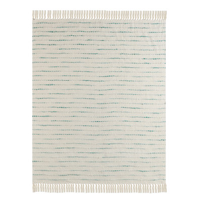 Jeté rayé en coton tissé
