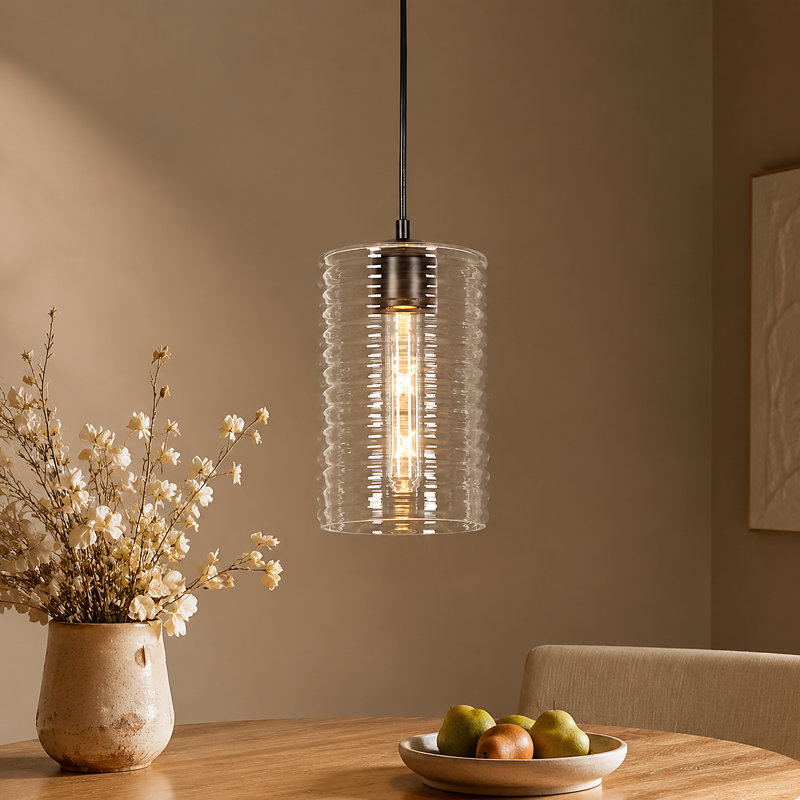 Luminaire suspendu 1 lumière noir mat (1 ensemble)