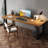 Brown+Black Rectangular Solid Wood+Steel desk-639948276