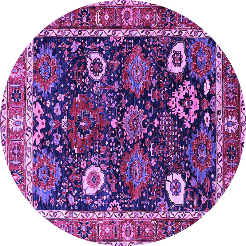 Tapis mauve Mid-Century 1797, Rond 7 pi