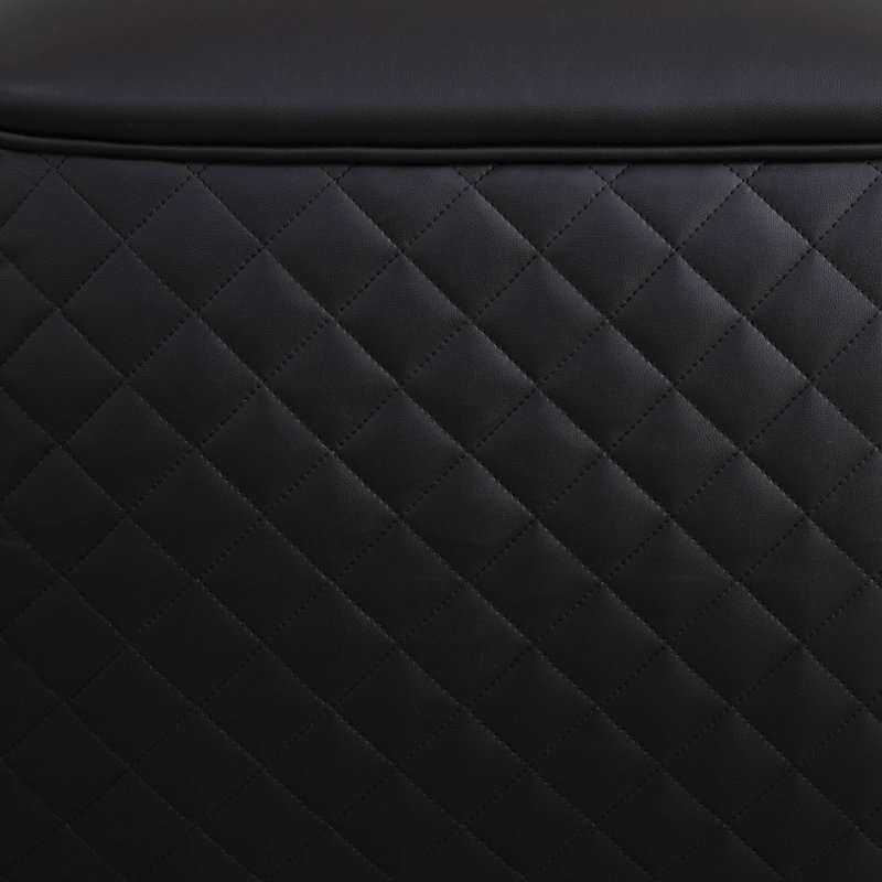 Halldin Upholstered Ottoman, Black Faux Leather